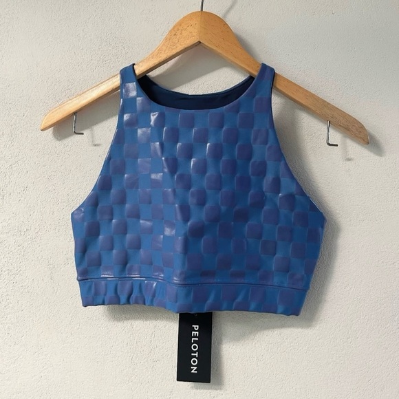 Peloton Tops - Peloton Blue Sleeveless Fitted Crop Tank Top